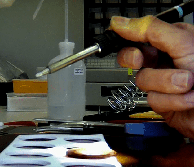 Manual soldering with soldering iron